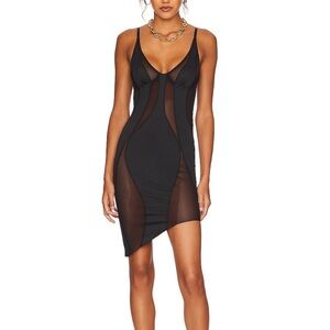 Ow Collection Swirl Mini Dress in Black Caviar